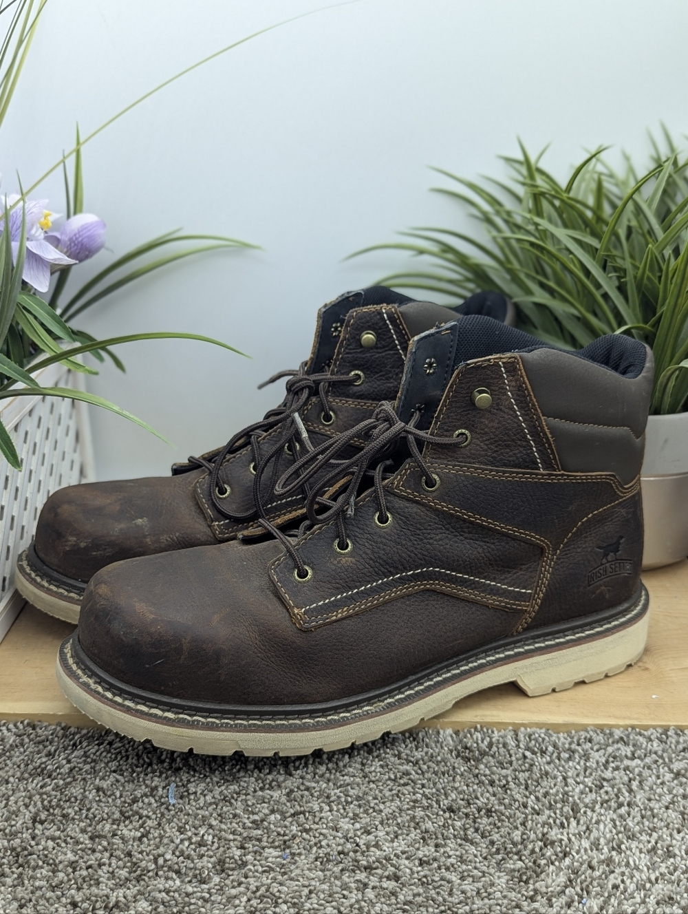 Irish Setter Kittson Mens Size 14 Leather Steel Toe Work Boots